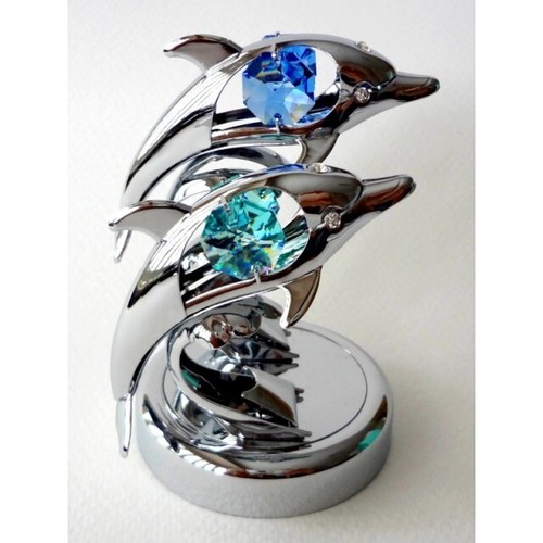 Crystocraft twin dolphins - dolphins, with